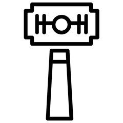 Razor Blades Monochrome Icon with Line Style Design - Vector  SVG
