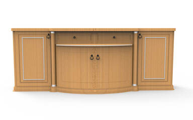 wooden furniture isolated on white background