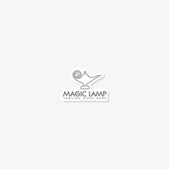 Magic lamp logo sticker icon creative business design 