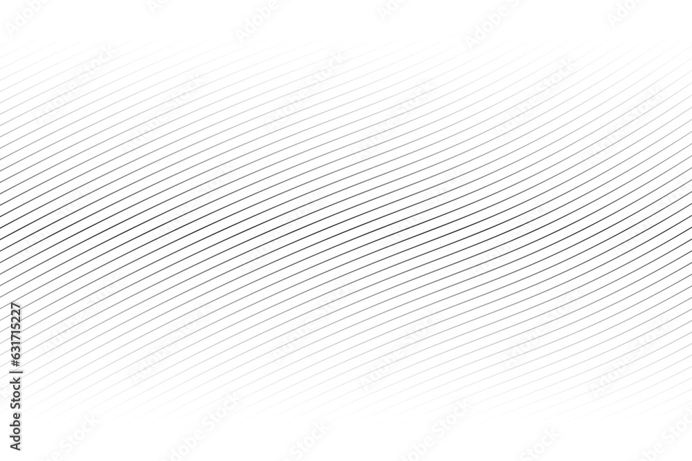 Poster abstract black and white background with curve lines and waves. diagonal lines halftone effect.