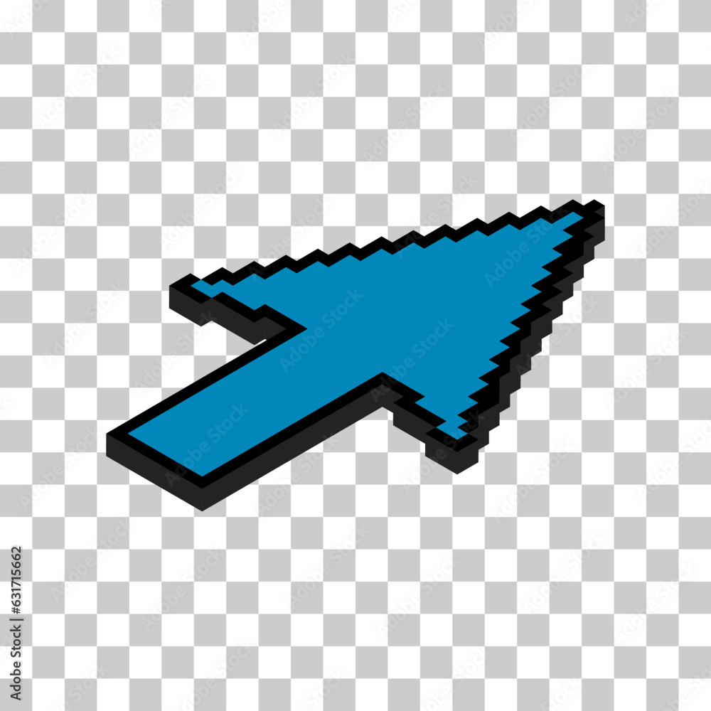 Aufkleber arrow isometric pixel icon, web cursor click mouse symbol, computer pointer vector illustration