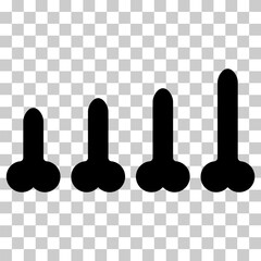 Set of Man anatomy organ, penis pictogram icon, masculine genital web graphic vector illustration © koblizeek