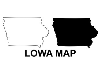 Set of Iowa map, united states of america. Flat concept icon vector illustration