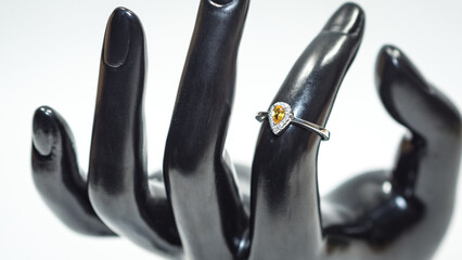 Obraz premium Beautiful handmade jewelry display on white background