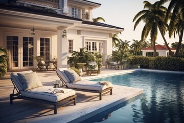 Fototapeta premium Modern villa with swimming pool