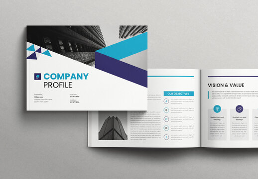 Company Profile Template Brochure Layout Landscape
