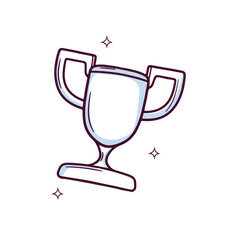 Hand Drawn Trophy icon. winner trophy. Doodle sketch Vector Illustration