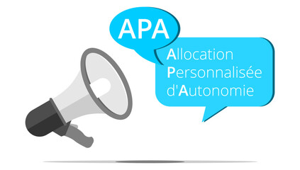 Mégaphone APA - Allocation Personnalisée d'autonomie - obrazy, fototapety, plakaty