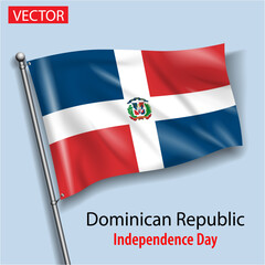 Dominican Republic flag national independence day vector flags in America 