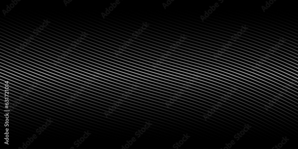 Poster abstract black and white background with curve lines and waves. diagonal lines halftone effect.