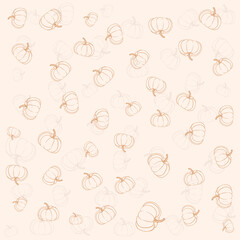 hand drawn flat pumpkin pattern background