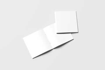 Square Trifold Brochure Blank Mockup
