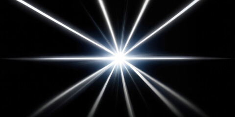 Shining bright white light effect in the dark for background