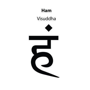 Ham yoga symbols. Hindi literature and scriptures. Solid character illustration of Hinduism and Buddhism. yoga icons are isolated on white. 
