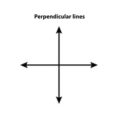 Perpendicular lines. vector line. on white background. math teaching pictures