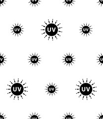 Ultraviolet Light Icon Seamless Pattern, Uv Ray Radiation, Form Of Electromagnetic Radiation