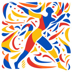 Abstract silhouette of a man. Concept sport,dance,movement logo illustration.