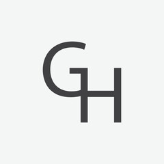 GH g h letter design initial logo logotype concept with serif font and elegant style vector illustration.