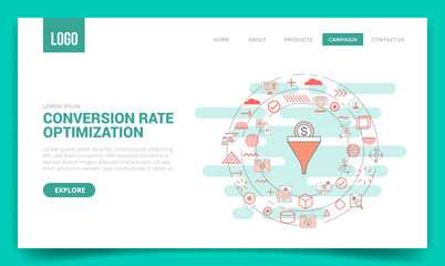 cro conversion rate optimization concept with circle icon for website template or landing page homepage