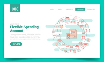 Fototapeta na wymiar fsa flexible spending account concept with circle icon for website template or landing page homepage