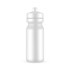 Blank Plastic Sport Bottle Mockup, Isolated on White Background. Vector Illustration
