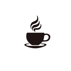 Vector logo of coffe shop, minimalistic, black and white