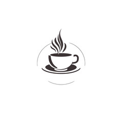 Vector logo of coffe shop, minimalistic, black and white