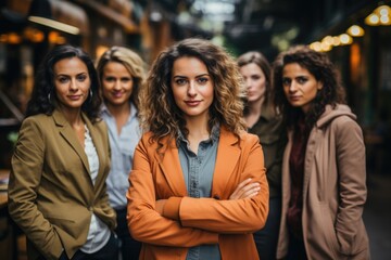 Obraz premium Generative AI - Empowering Diversity: Thoughtful Multicultured Business Women Leading the Way