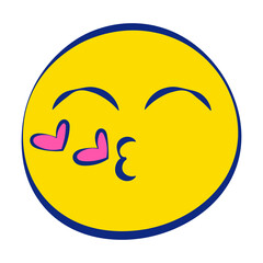 Flying Kiss 30 Grunge Emoticons Fill Style