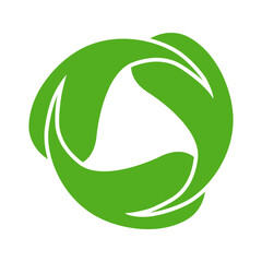 Recycle symbol. Recycle recycling icon from leaves. Isolated on white background
