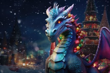 Fototapeta premium Dragon symbol of year 2024