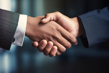 Unrecognizable businessman handshake copy-space