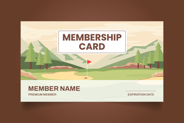 Golf ID Card or Golf Club Membership Card Template Design