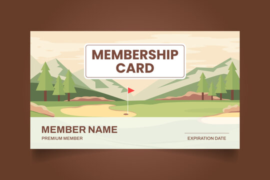 Golf ID Card or Golf Club Membership Card Template Design