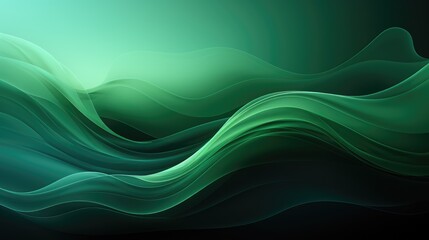 Green color wave background. Generative AI