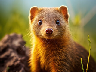 Mongoose in its Natural Habitat, Wildlife Photography, Generative AI