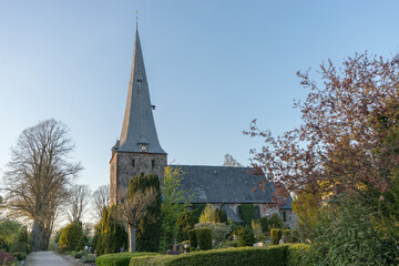 Saint Mary's Church in Soerup, Schleswig-Holstein in spring