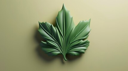 Fototapeta na wymiar 3d mockup leaf of tree and plant. Ecology, bio and natural products concept, Close up view of leaves composition, minimal style, Generative AI illustration
