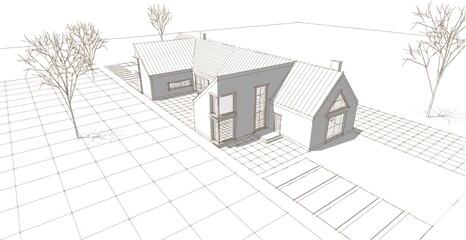 architecture sketch of the house © Svjatoslav