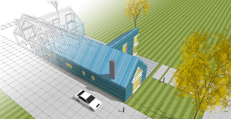 architecture sketch of the house © Svjatoslav