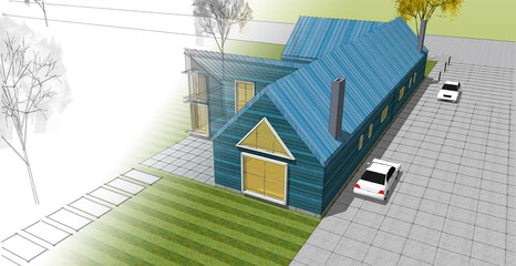 architecture sketch of the house © Svjatoslav