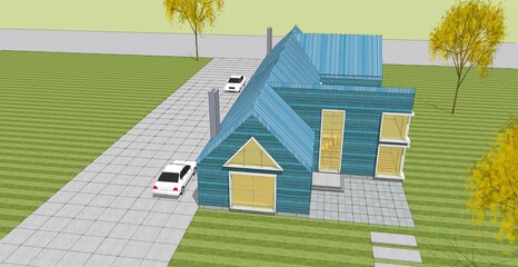 architecture sketch of the house © Svjatoslav