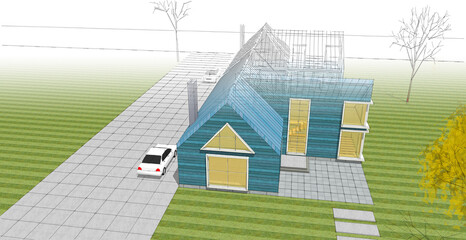 architecture sketch of the house © Svjatoslav