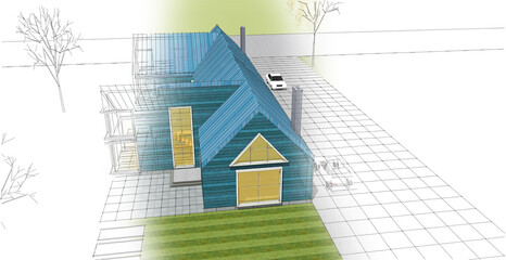 architecture sketch of the house © Svjatoslav