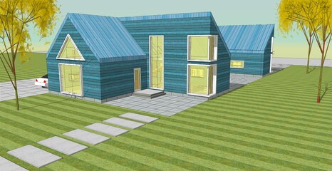 architecture sketch of the house © Svjatoslav