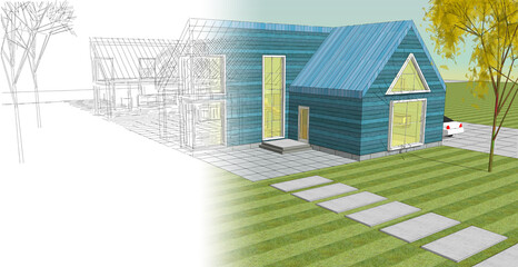 architecture sketch of the house © Svjatoslav