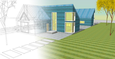 architecture sketch of the house © Svjatoslav