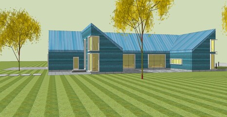 architecture sketch of the house © Svjatoslav