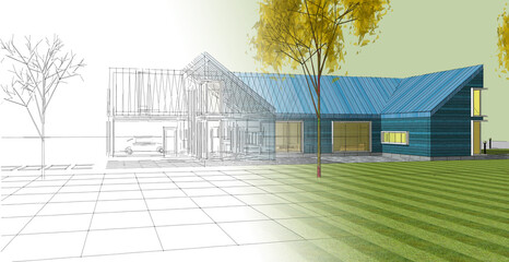 architecture sketch of the house © Svjatoslav