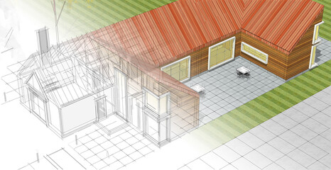 architecture sketch of the house © Svjatoslav